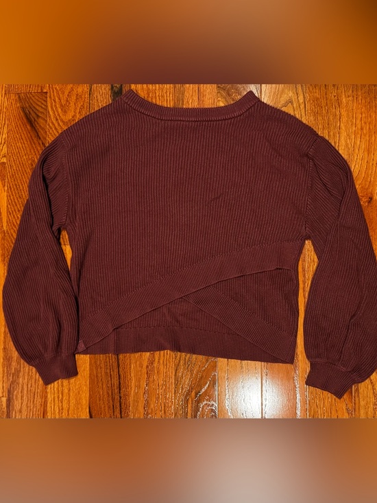 lululemon athletica Sweaters - Lululemon Reversible Crossover Ribbed Sweater Smoky Red Size 8 Cashmere Blend